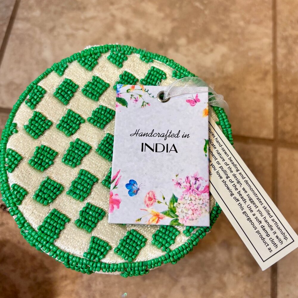 Handcrafted In India Beaded Homemade Raspberry Jam Crossbody Bag NWT Jar Purse - Picture 4 of 6